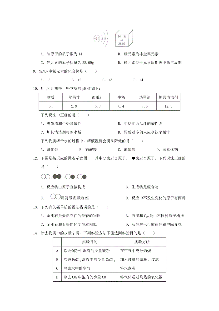 湖北省宜昌市2018年中考化学真题试题（含答案）_第2页