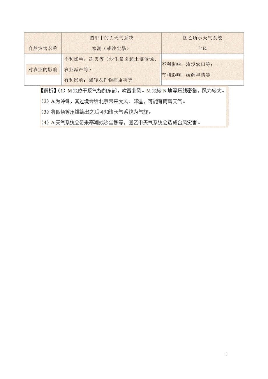 2018-2019学年高中地理 每日一题 常见天气系统（含解析）新人教版必修1_第5页