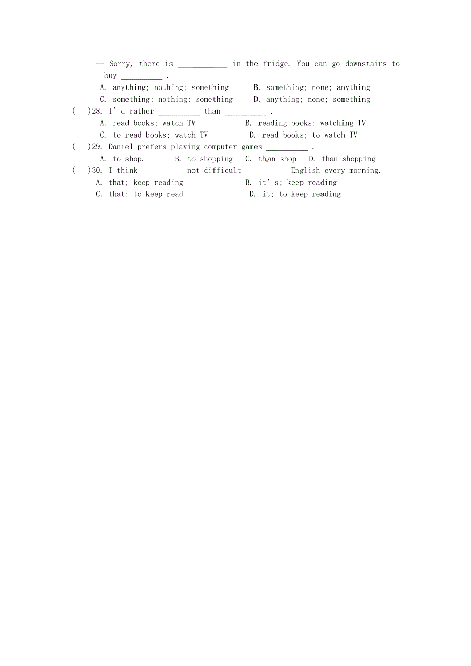 江苏省姜堰市蒋垛中学九年级英语上册 9a unit 4单元练习7（无答案） 牛津版_第4页