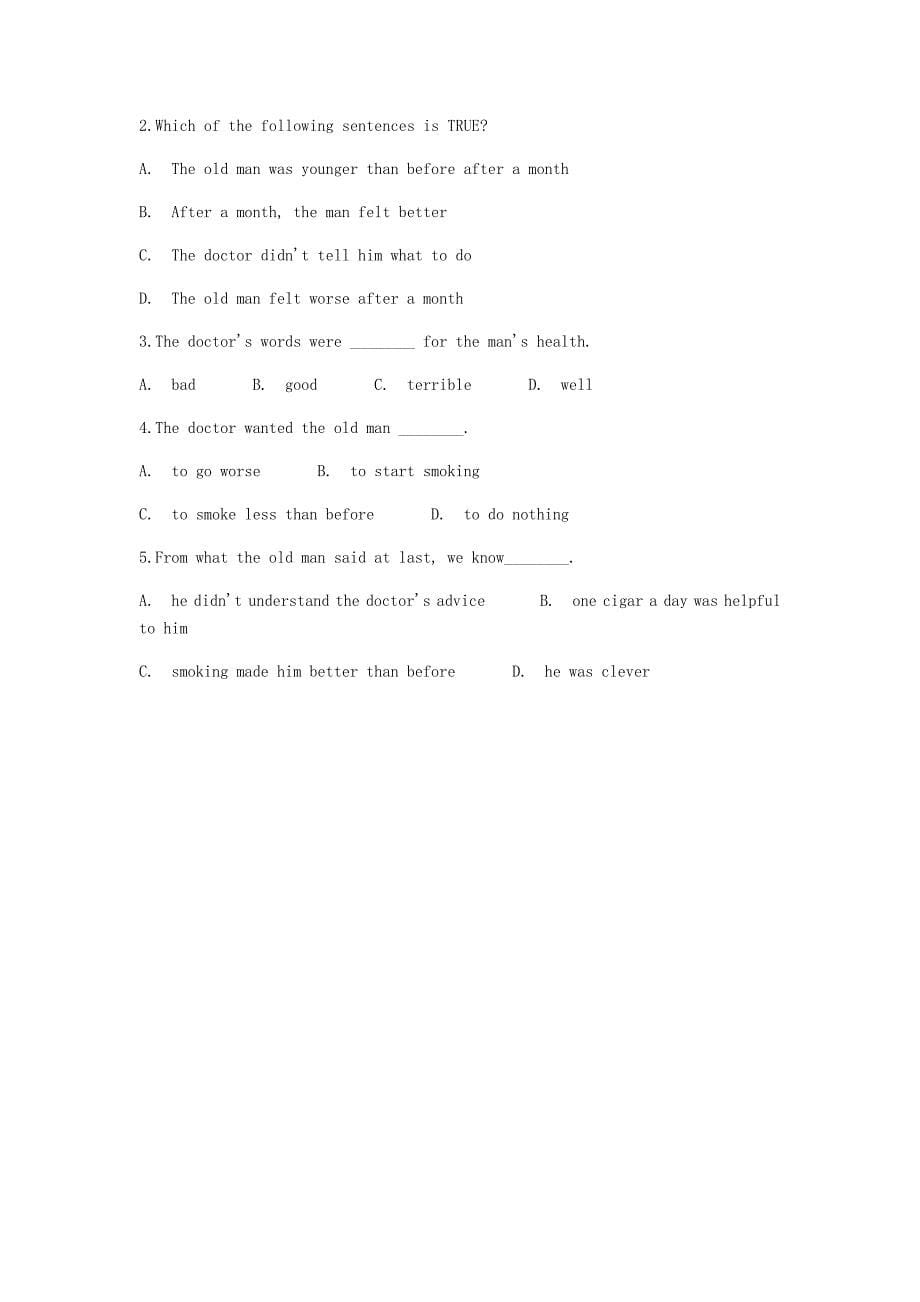 吉林省吉林市中考英语复习易错试题精选5 人教新目标版_第5页