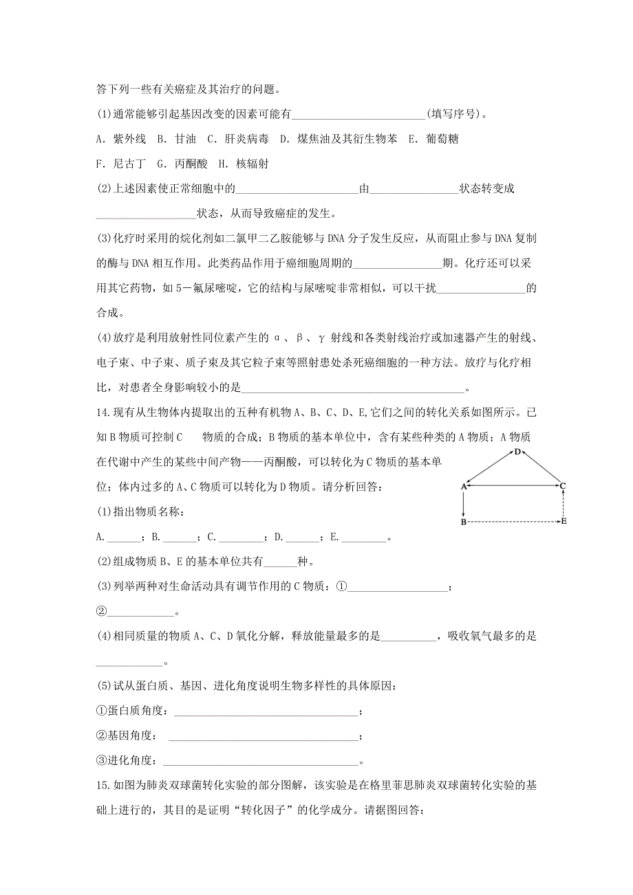 河南省漯河市实验高中2012届高三生物上学期期末复习题（十七）_第4页