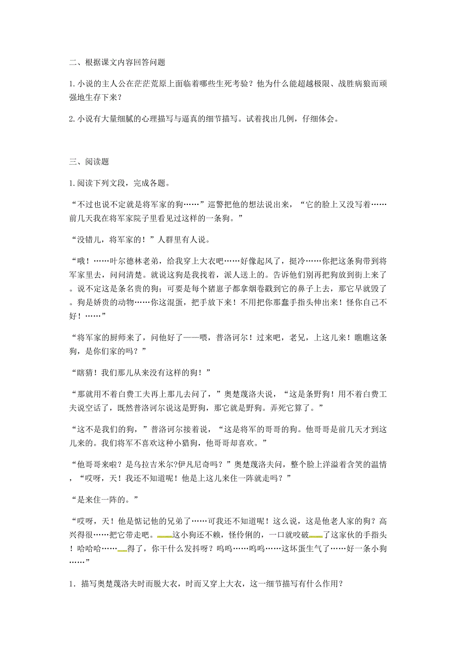 河南省永城市九年级语文下册 第二单元 7《变色龙》基础练习 新人教版_第2页