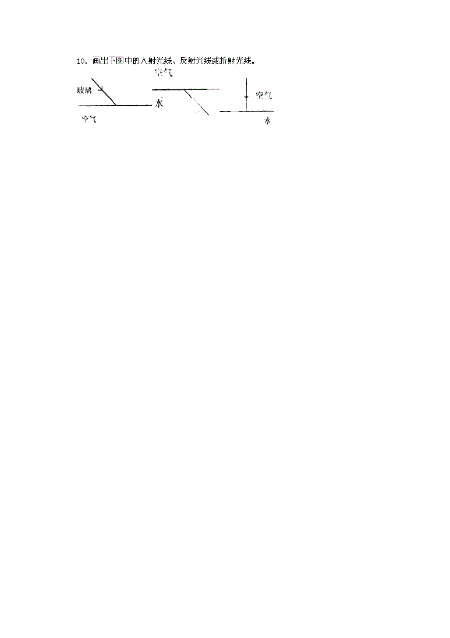 浙江省乐清市盐盆一中七年级科学下册《第二章 对环境的察觉》《光的反射和折射》练习题2（无答案） （新版）浙教版_第2页