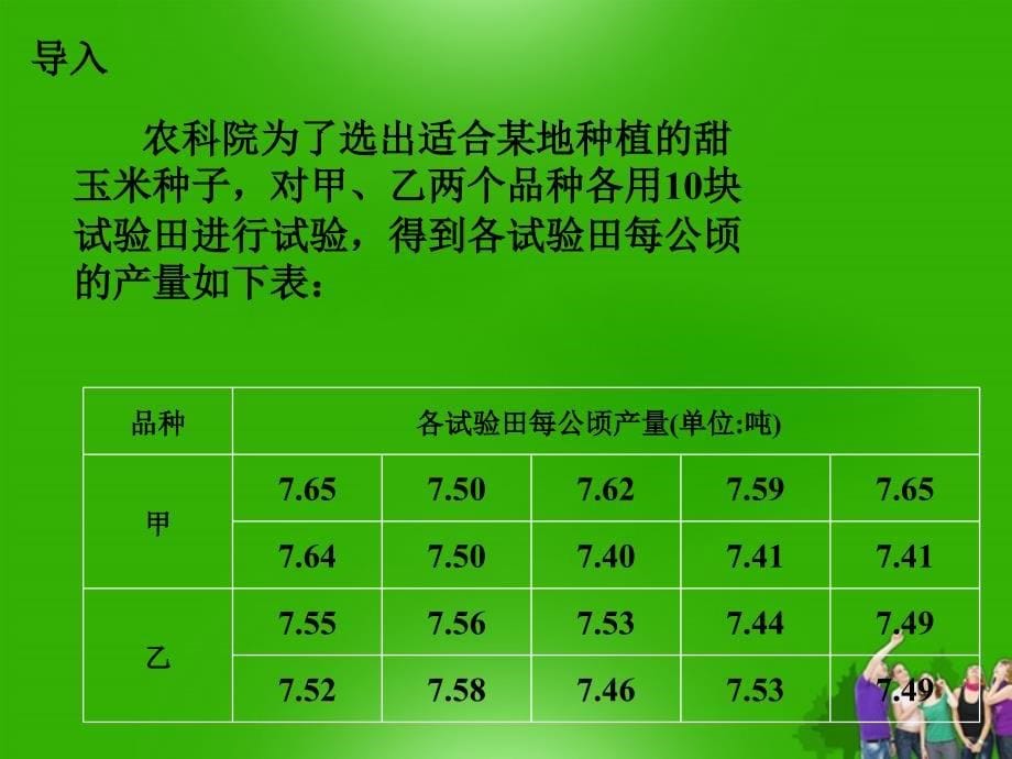 八年级数学下册 20.2.1极差方差（2）精品课件 人教新课标版_第5页