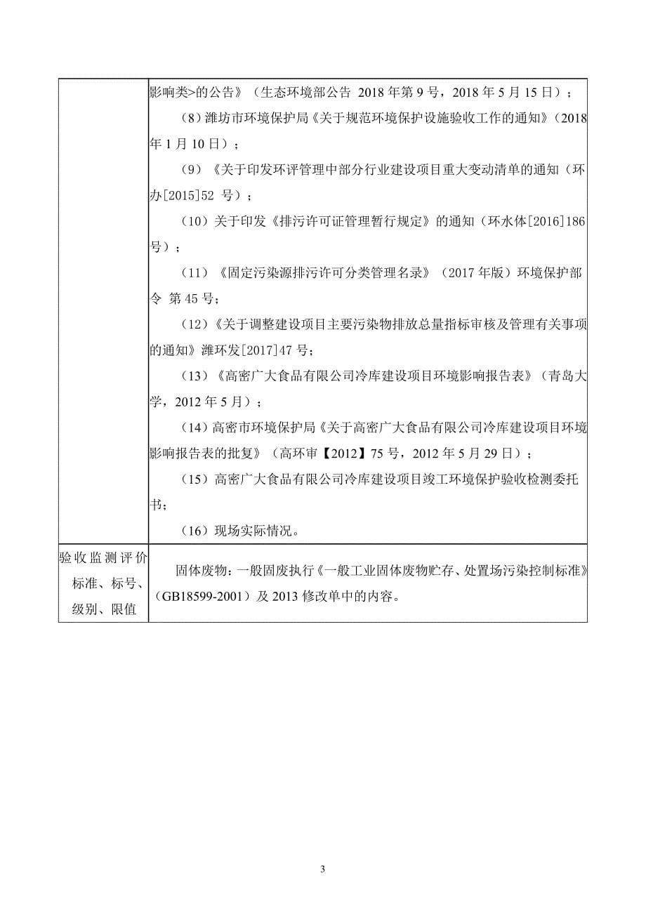 高密广大食品有限公司冷库建设项目固体废物竣工环保验收报告表_第5页