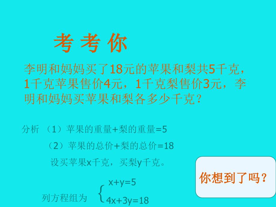 七年级数学下册 6-1《二元一次方程和它的解》课件 北京课改版_第3页