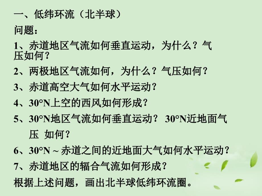 青海省高一地理《全球性大气环流》课件_第2页