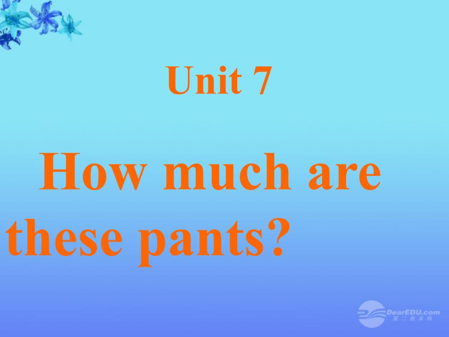 宁夏石嘴山市惠农中学七年级英语《unit 7 how much are these pants》课件 人教新目标版_第1页