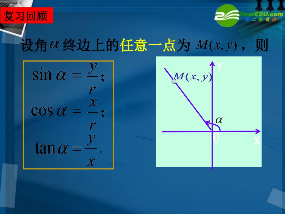 高一数学 任意角的三角函数第3课时课件 北师大版_第2页