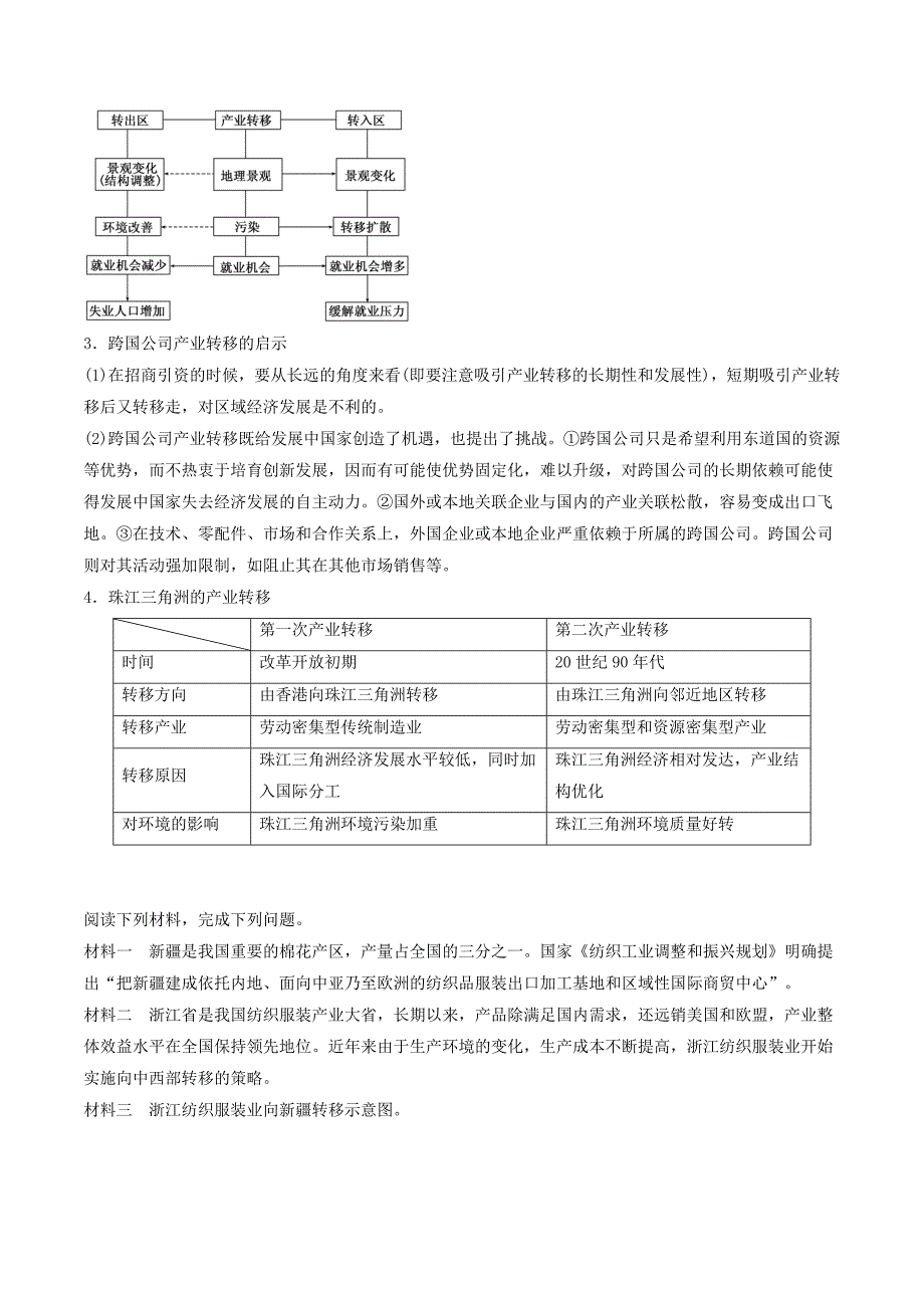 高中地理 最易错考点系列 考点8 产业转移对区域发展的影响 新人教版必修3_第3页