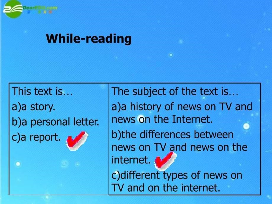 九年级英语 unit 3 lesson 9 a news website is not as personal as a tv news show课件 北师大版_第5页