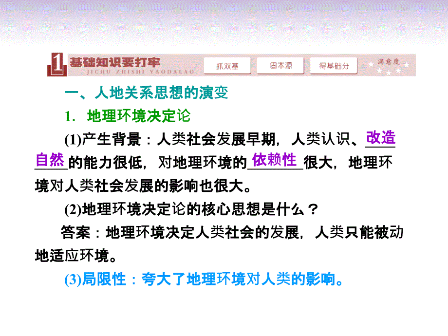 2014高考地理一轮复习 10.1 人地关系思想的演变、可持续发展的基本内涵课件 鲁教版必修3_第2页