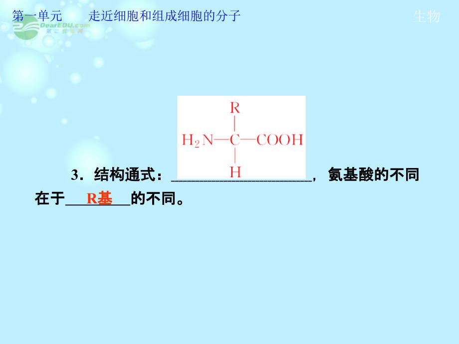 2013高考生物第一轮复习 第一单元第3讲 生命活动的主要承担者——蛋白质教学课件_第3页