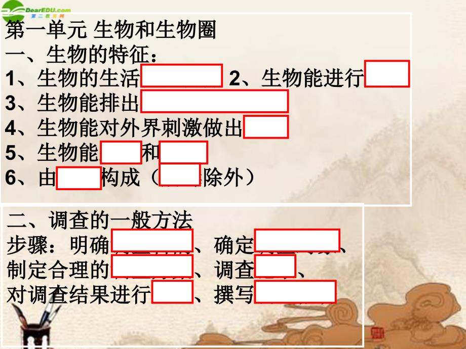 七年级生物上册 第一单元检测课件 人教新课标版_第1页