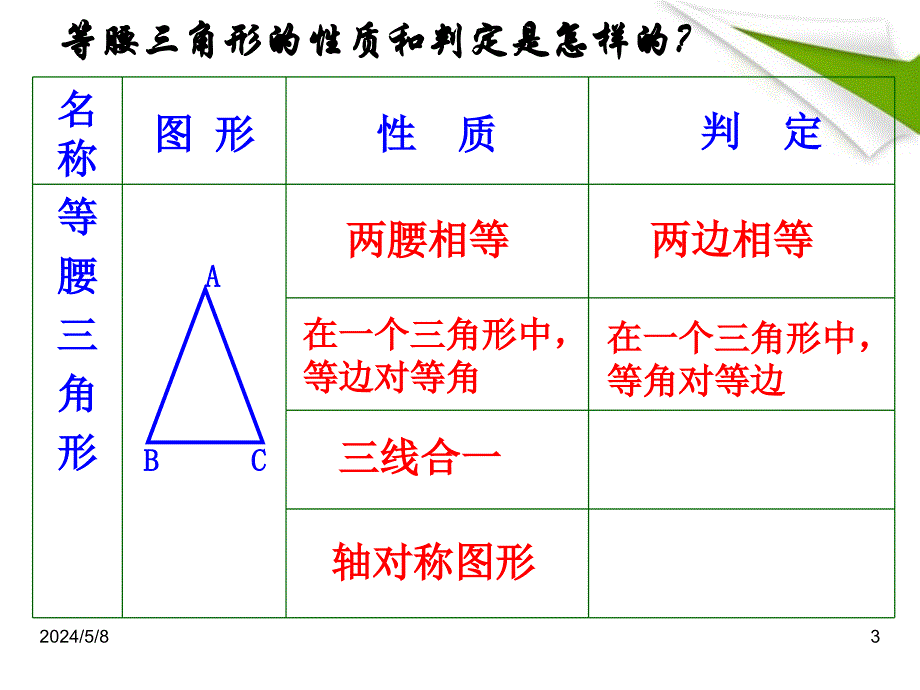 八年级数学上册  第二章等腰三角形复习课件 浙教版_第3页