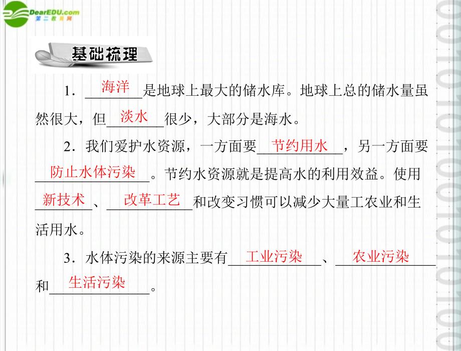 2018年九年级化学 第三单元 课题4 爱护水资源配套课件 人教新课标版_第2页