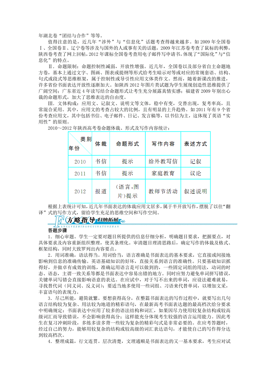 陕西省2013年高考英语二轮复习 题型技法指导专题九 书面表达_第2页