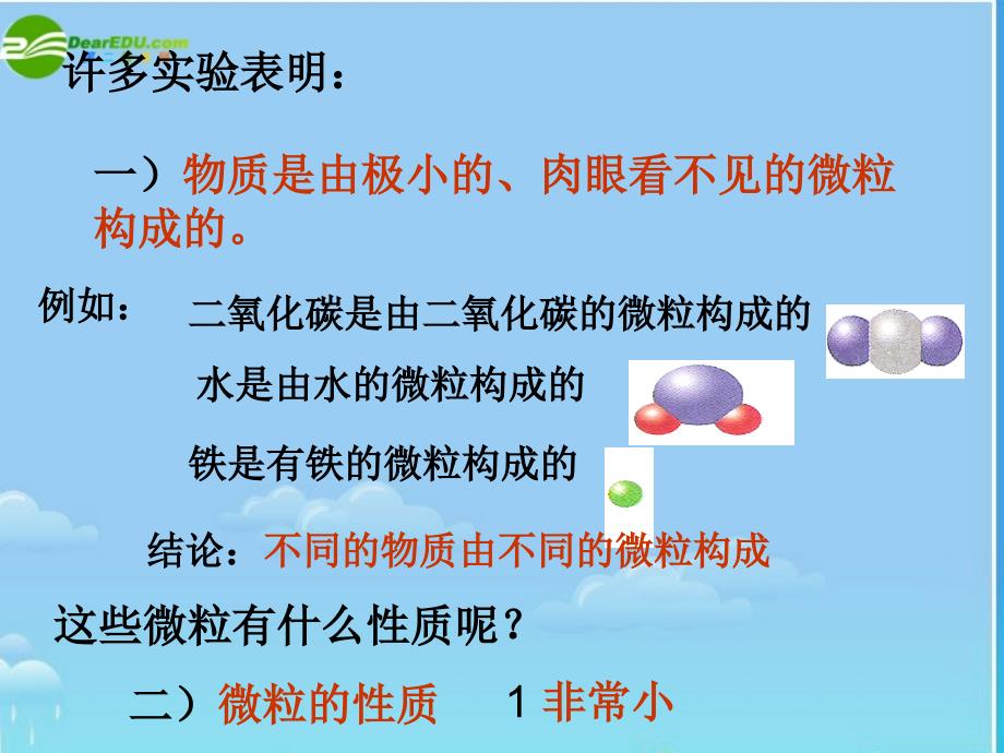 九年级化学 第一节  用微粒的观点看物质课件 沪教版_第3页