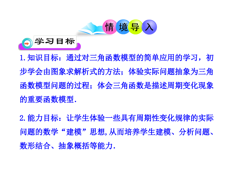 山东省冠县武训高中数学《1.6三角函数模型的简单应用》课件 新人教a版必修4_第2页