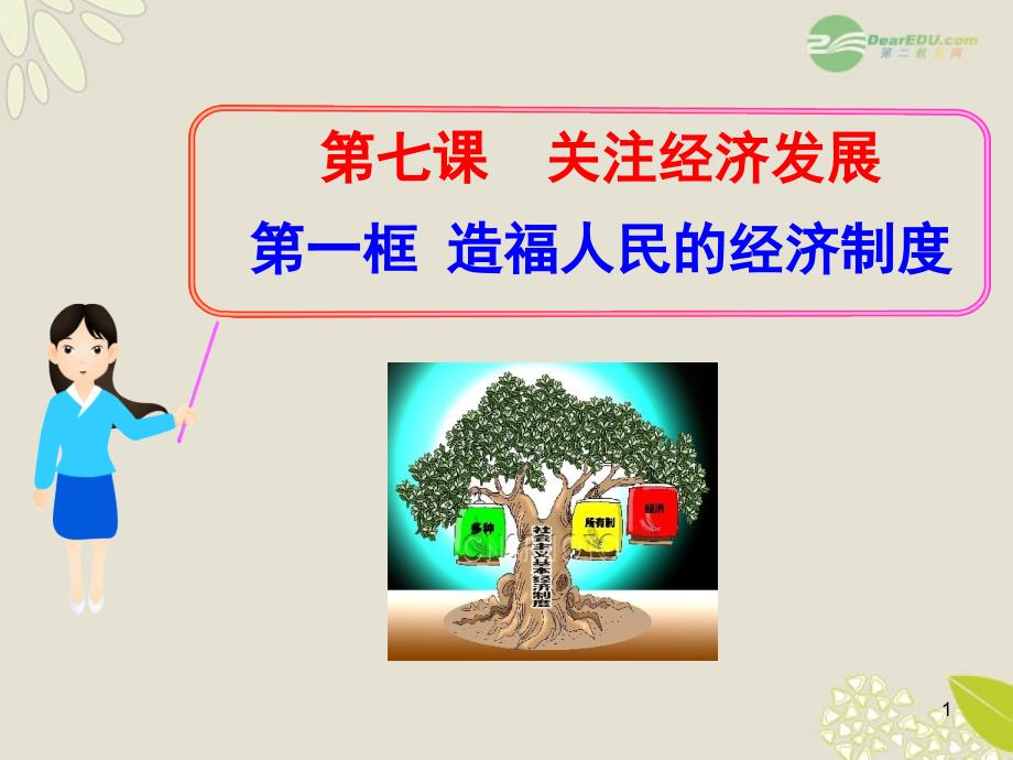 九年级政治 第七课 第一框 造福人民的经济制度课件 人教实验版_第1页