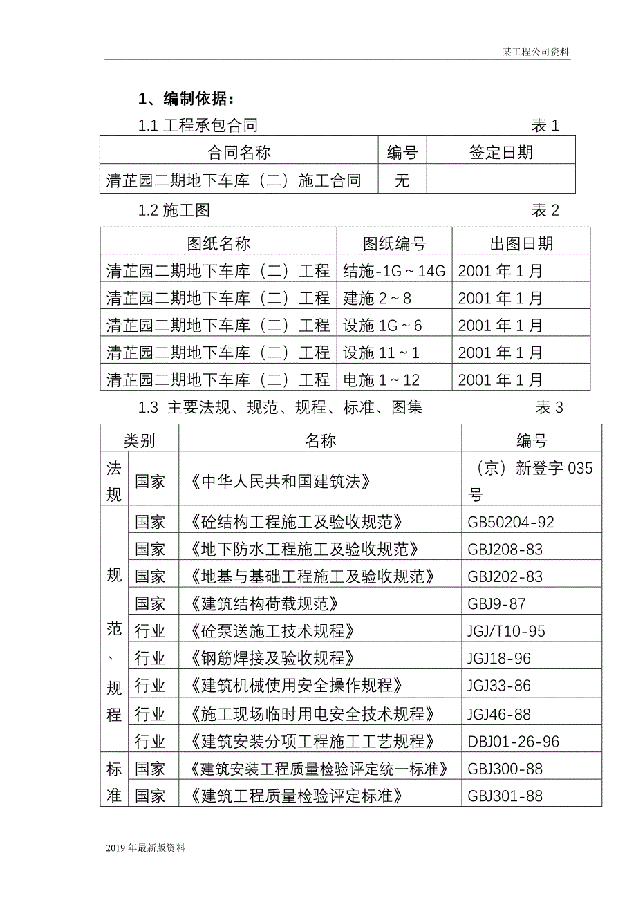 2019年清芷园二期地下车库(二)施工组织设计_第1页