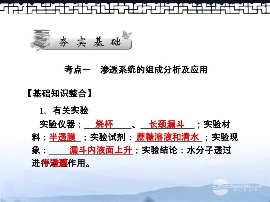 2013高考生物第一轮总复习 3.9细胞的物质输入和输出课件 新人教版必修1_第5页