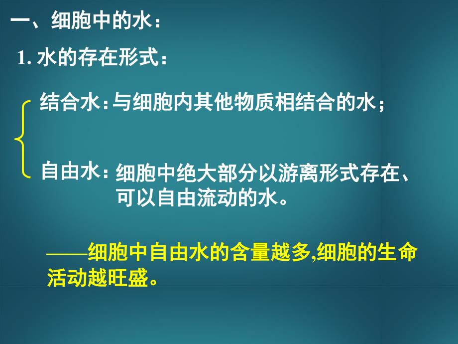 湖南省株洲市第四中学高一生物《2.5细胞中的无机物》课件 新人教版_第4页