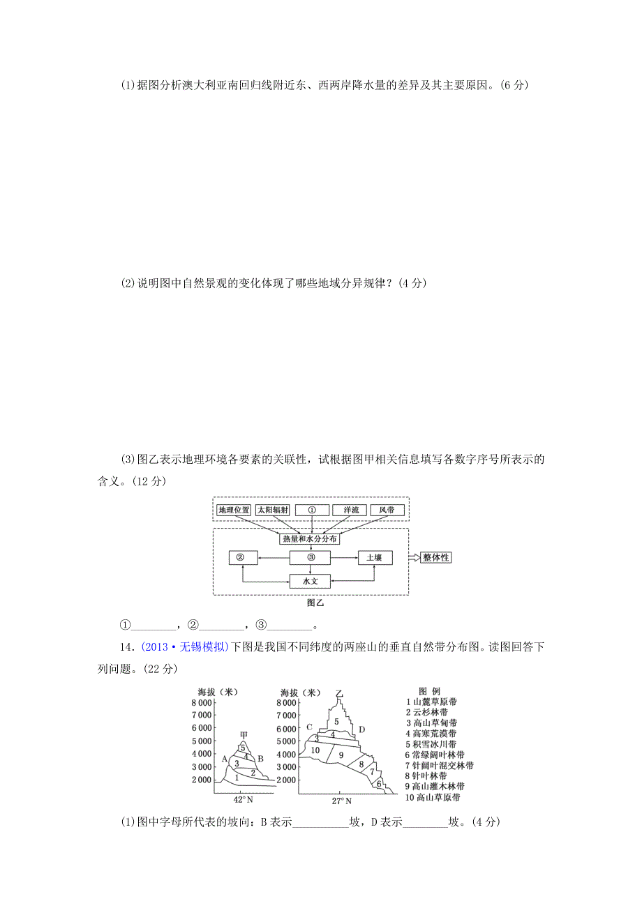 （江苏专版）2014高考地理一轮复习 阶段验收评估（三） 从圈层作用看地理环境内在规律备选作业 新人教版_第4页