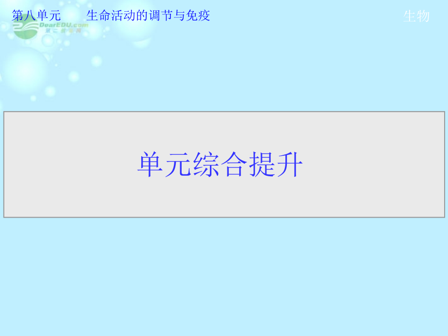 2013高考生物第一轮复习 第八单元单元综合提升教学课件_第1页