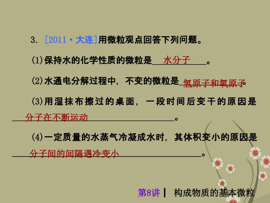 2013届中考化学考前热点冲刺《第八讲 构成物质的基本微粒》（单课考点自主梳理+热点反馈+典例真题分析）课件 新人教版_第4页