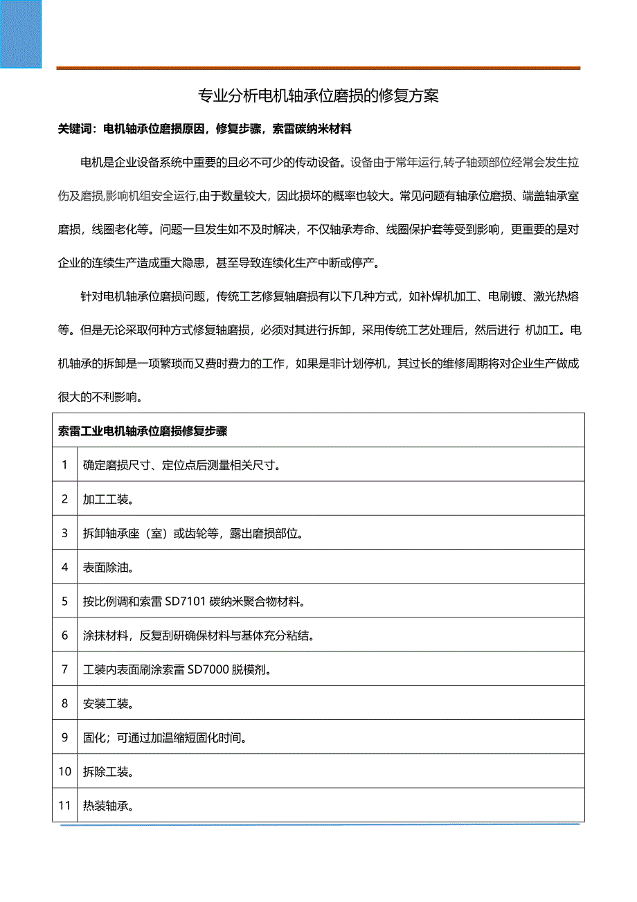 专业分析电机轴承位磨损的修复方案_第1页