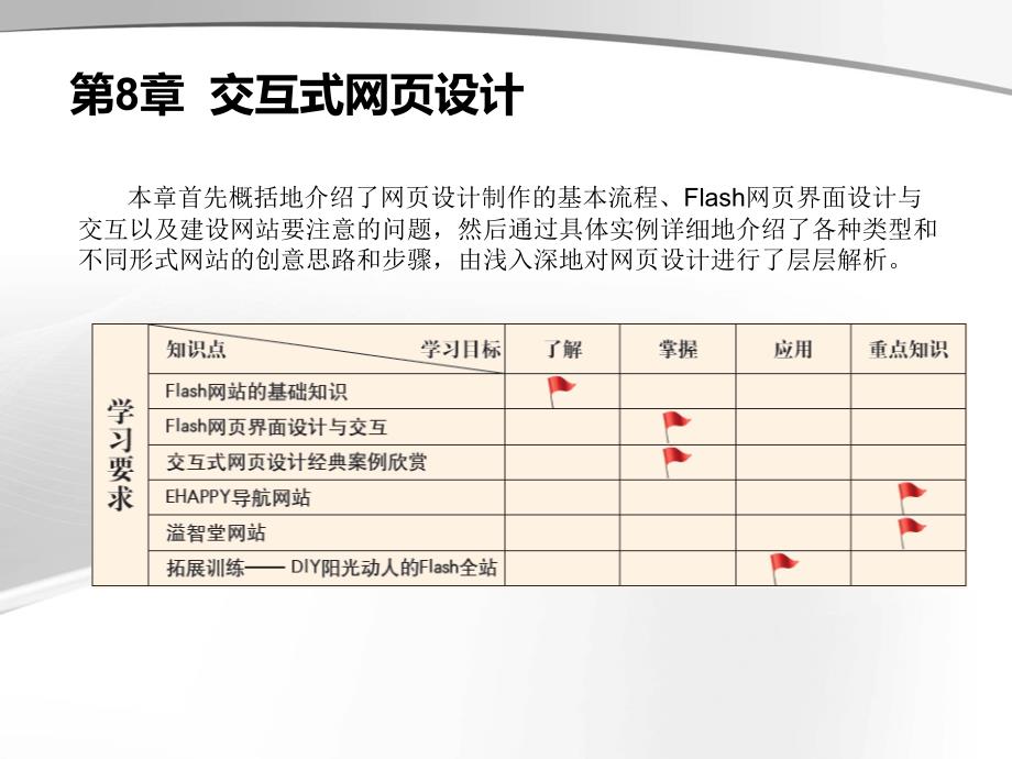 Flash CC 2015中文版案例教程第8章交互式网页设计_第1页