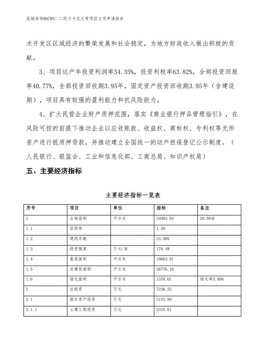 （招商引资）二段力卡式大弯项目立项申请报告_第5页