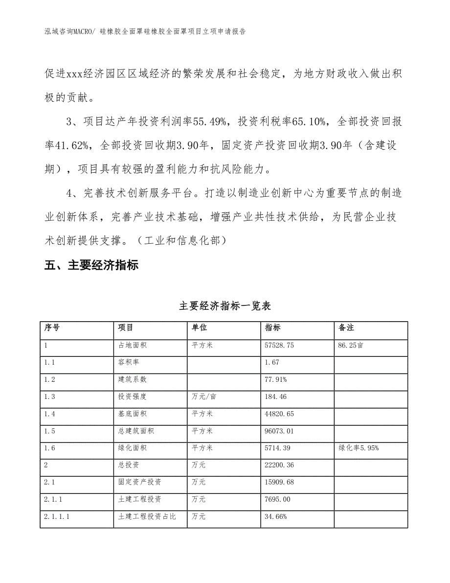 （招商引资）硅橡胶全面罩硅橡胶全面罩项目立项申请报告_第5页