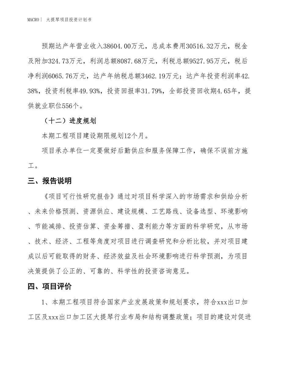 （招商引资报告）大提琴项目投资计划书_第4页