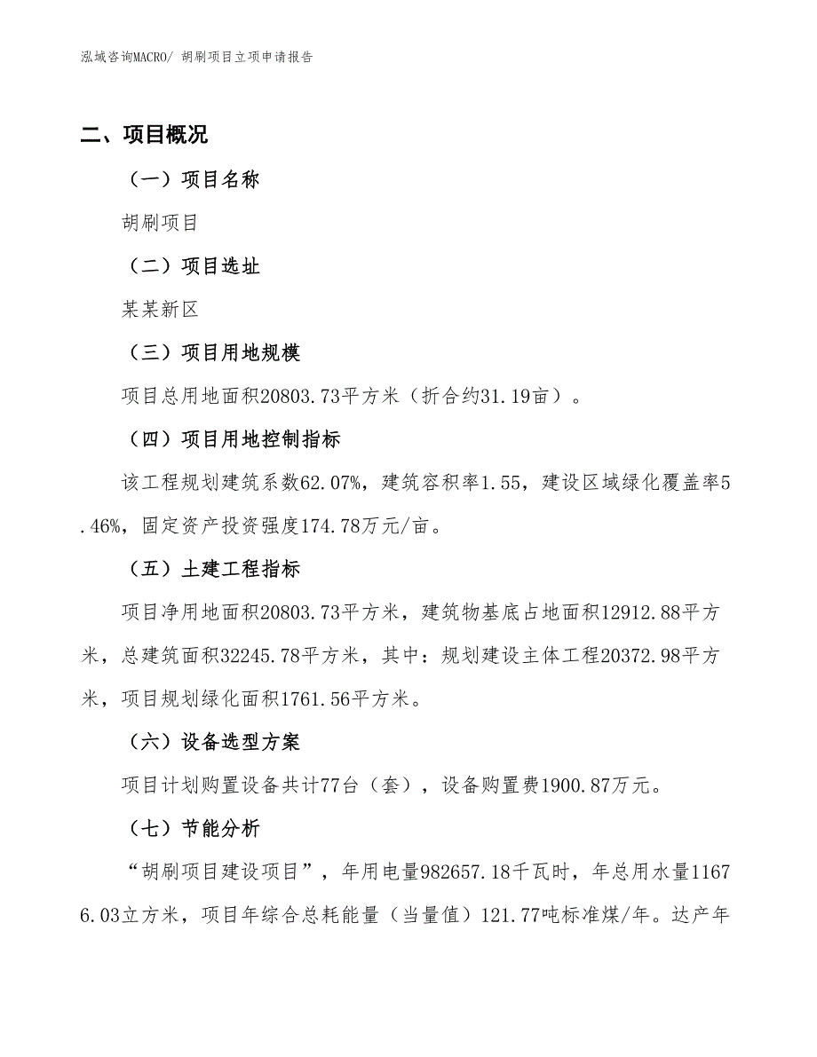 （招商引资）胡刷项目立项申请报告_第2页