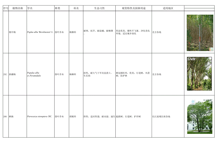 沈阳常用园林植物配植一览总表_第4页