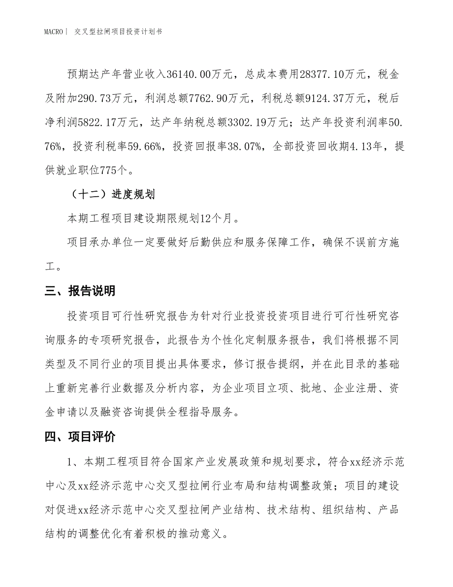 （招商引资报告）交叉型拉闸项目投资计划书_第4页