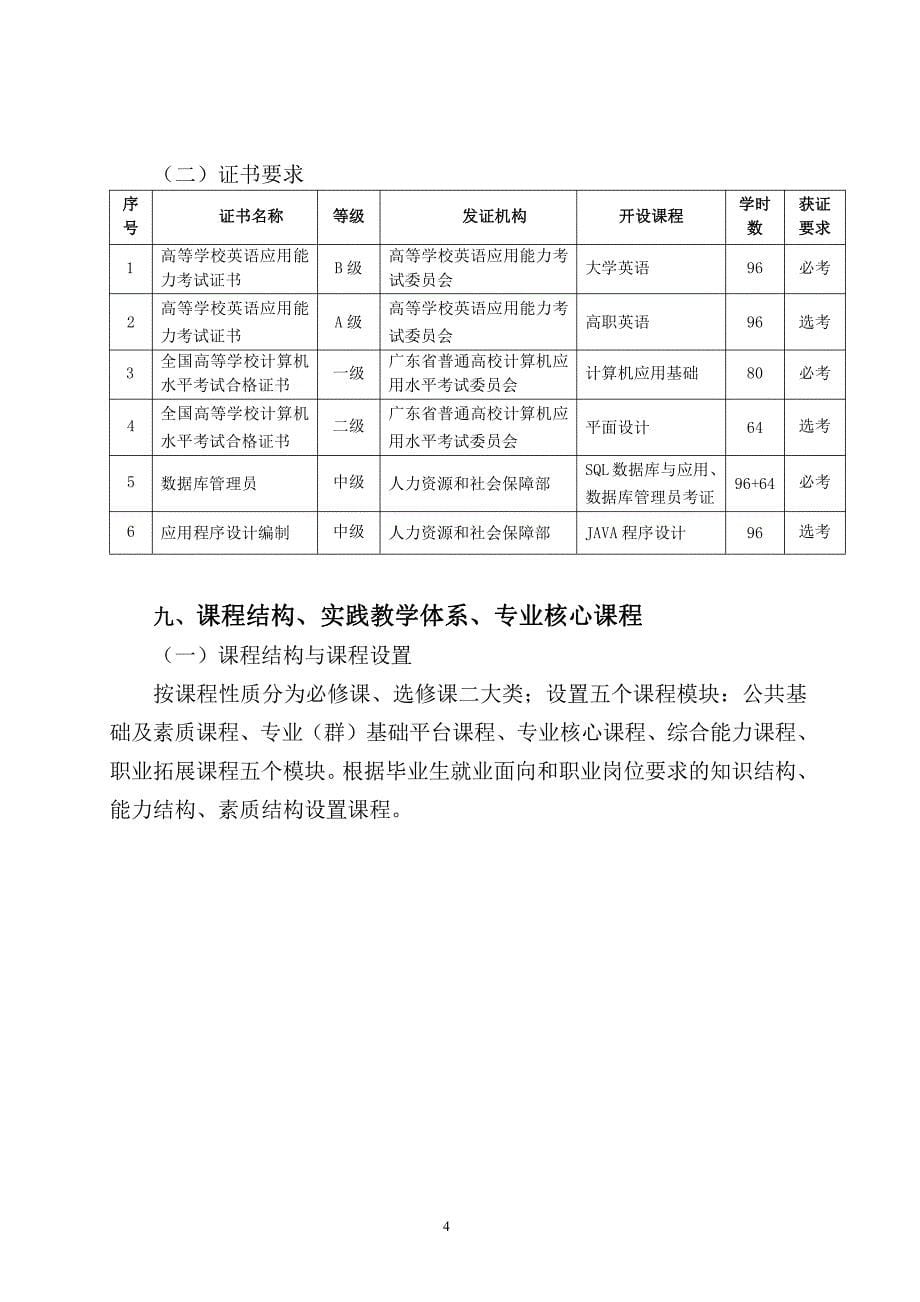 2017级移动互联应用技术人才培养方案2016 10 6_第5页