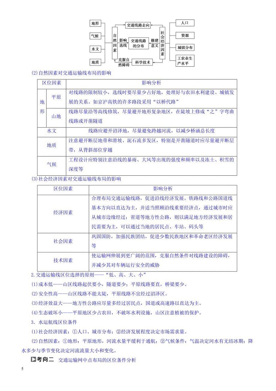 高考2018年地理大一轮复习：第十章交通运输布局及其影响第22讲交通运输布局及其影响有答案_第5页