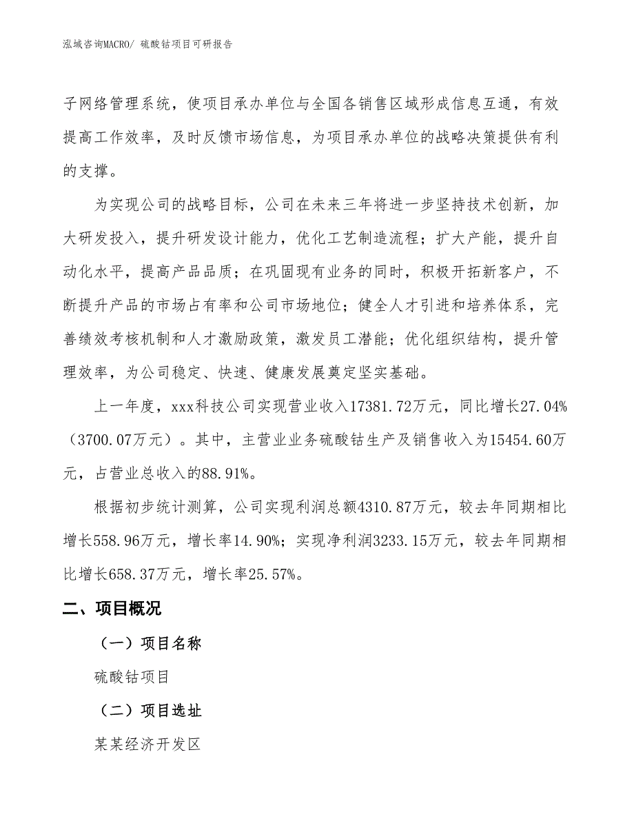 硫酸钴项目可研报告_第2页