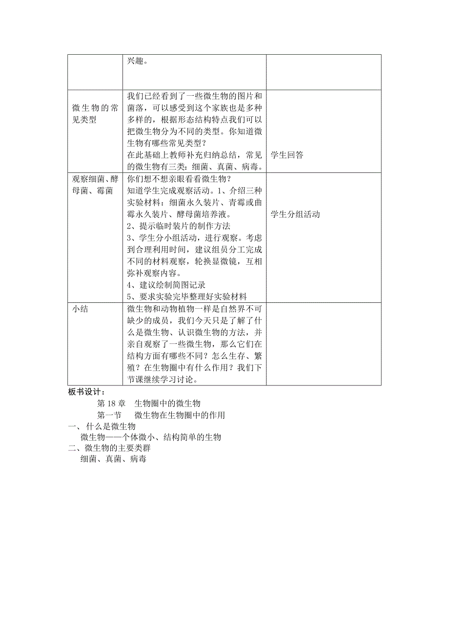 18.1微生物在生物圈中的作用教案（第1课时）（北师大版8上）_第2页