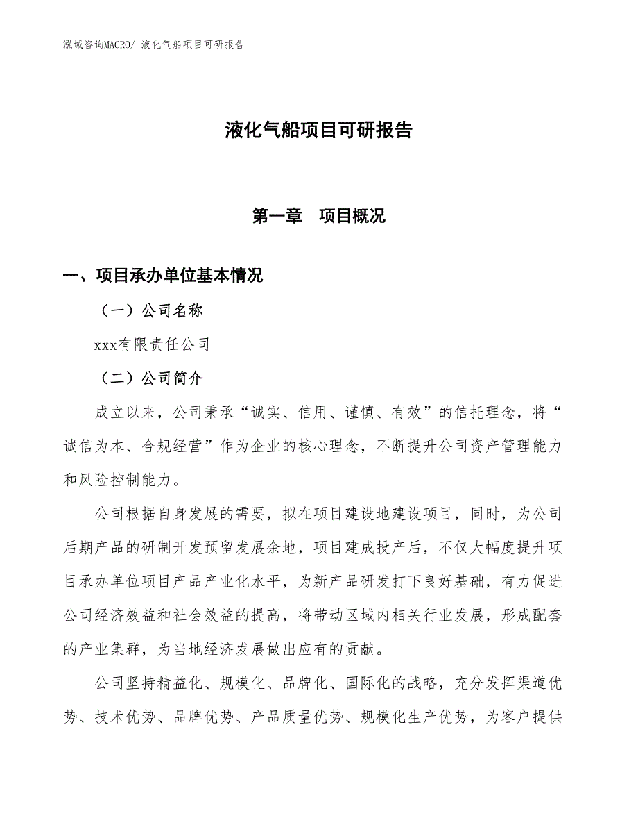 液化气船项目可研报告_第1页