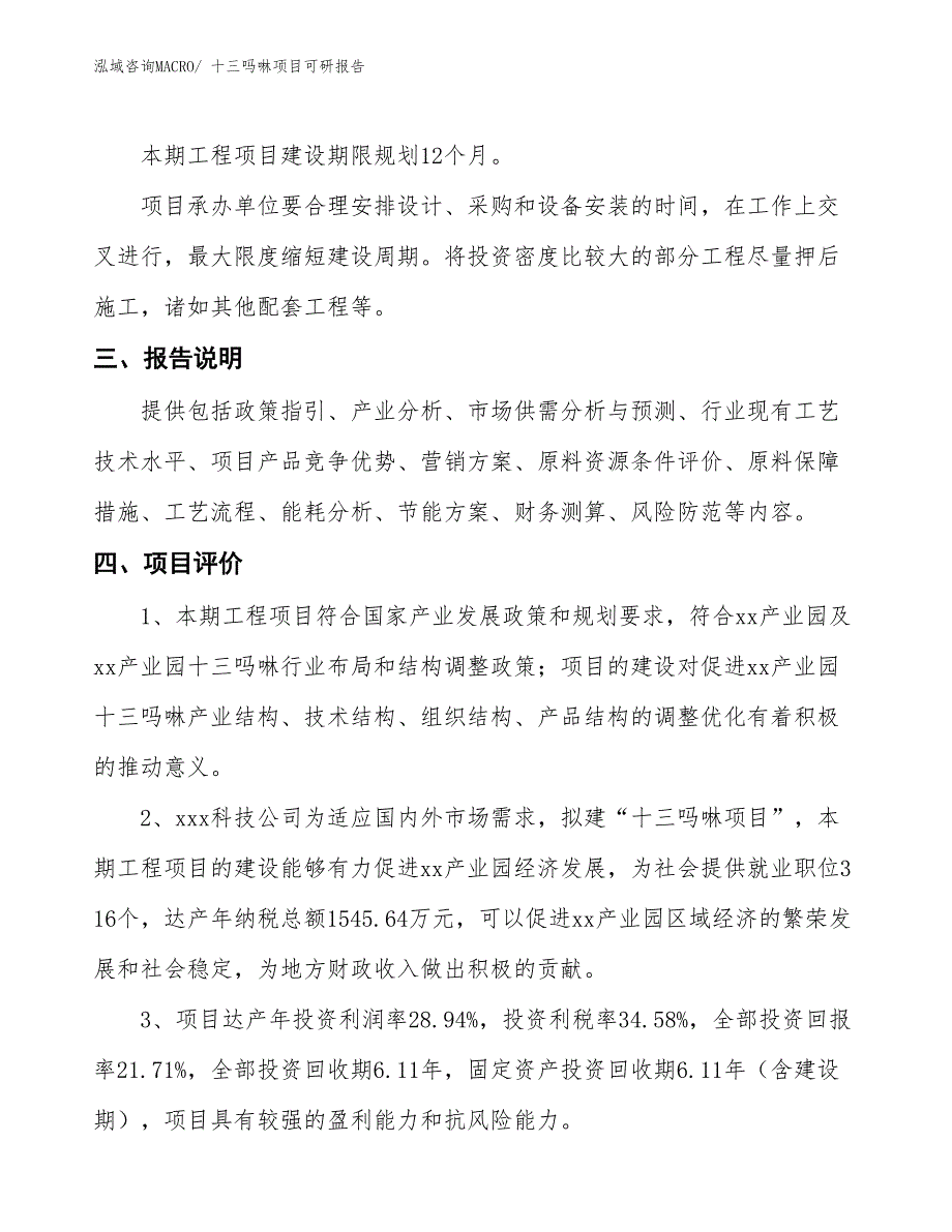 十三吗啉项目可研报告_第4页