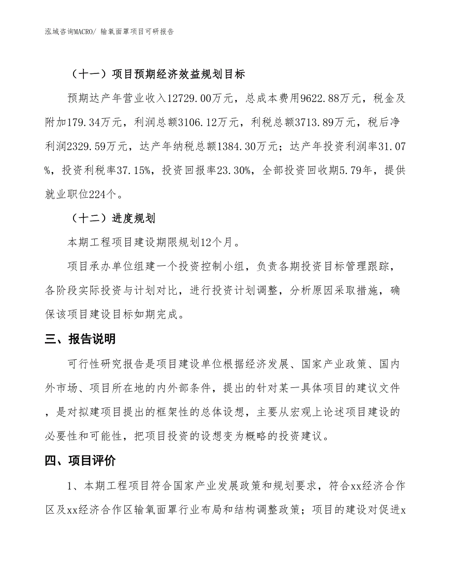 输氧面罩项目可研报告_第4页