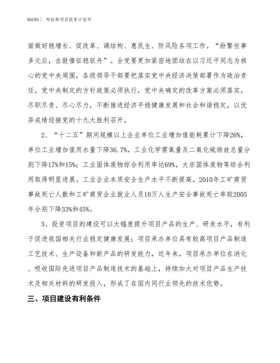 （招商引资报告）布拉刷项目投资计划书_第5页