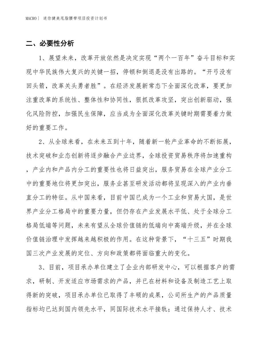 （招商引资报告）迷你健美甩脂腰带项目投资计划书_第5页