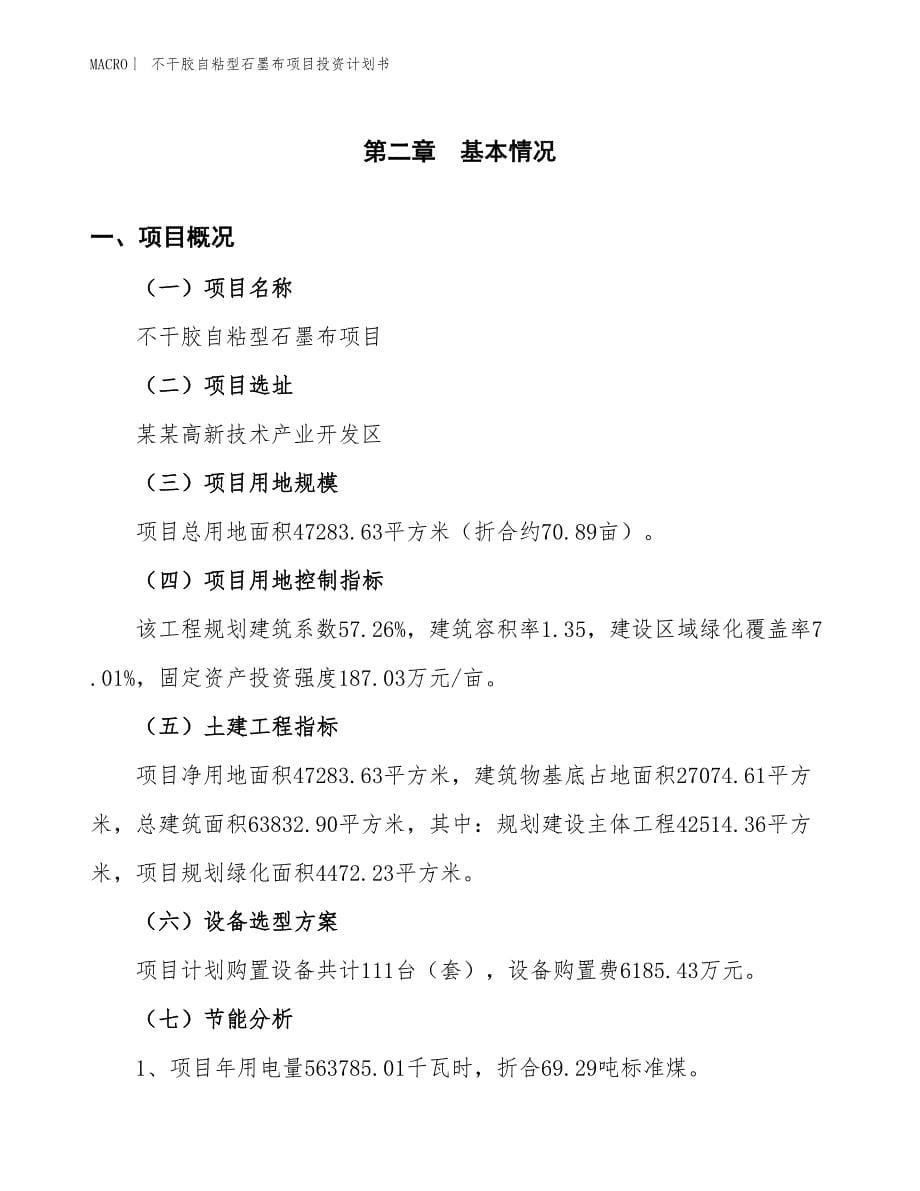 （招商引资报告）不干胶自粘型石墨布项目投资计划书_第5页