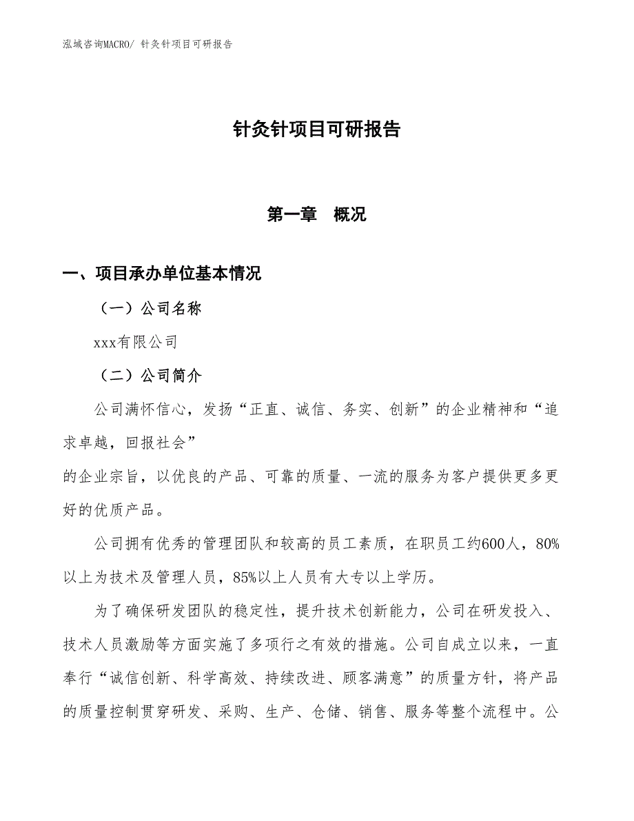 针灸针项目可研报告_第1页