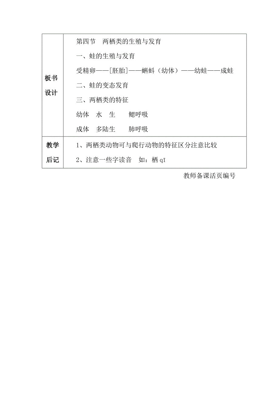 14.4两栖类的生殖与发育 教案3（苏教版八年级下册）_第2页